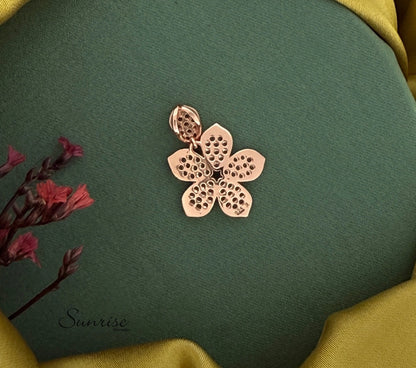 CZ FLORAL PENDANT SET