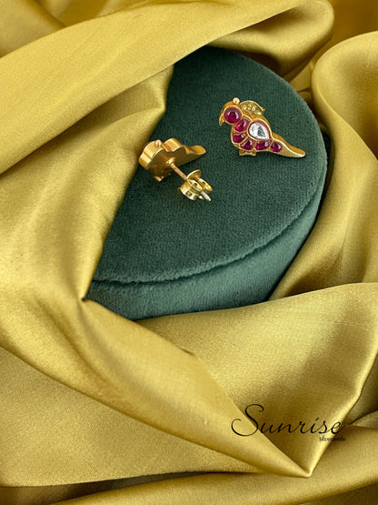 PARROT KUNDAN STUDS