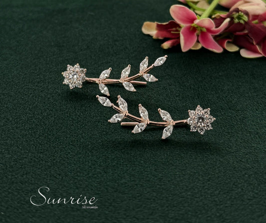 ROSE GOLD FLORAL EARCLIPS