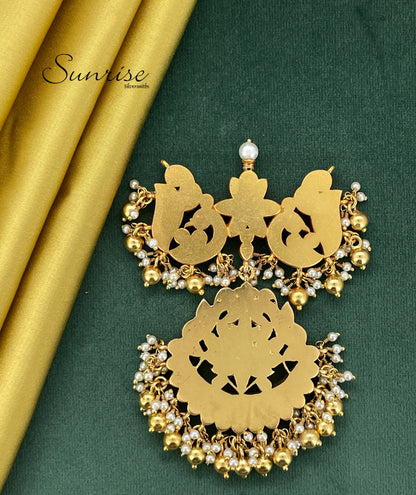 DOUBLE PEACOCK KUNDAN PENDANT