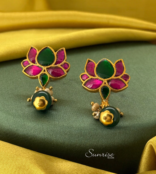 KUNDAN LOTUS EARRINGS