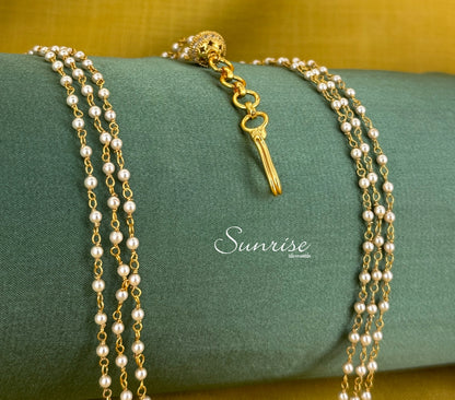 THREE LINE PEARL CHAIN
