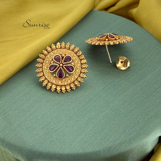 RED FLOWER EARRINGS