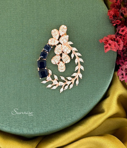BLUE ROSE GOLD PENDANT SET