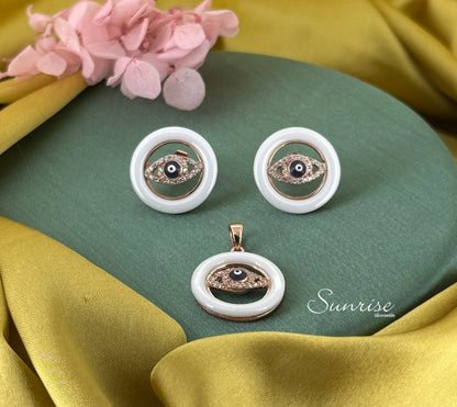 EVIL EYE ROSE GOLD PENDANT SET