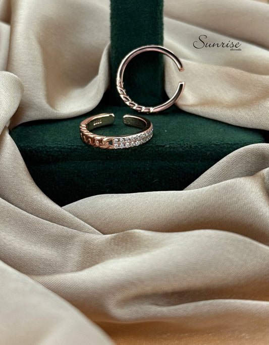 TRENDY ROSE GOLD TOE RINGS