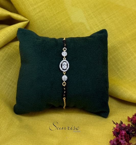 BLACK BEAD GP BRACELET