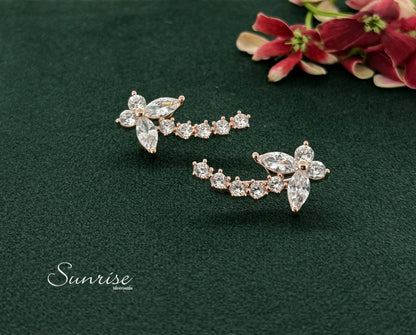 BUTTERFLY ROSE GOLD EARCLIPS