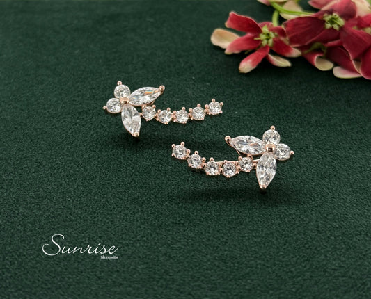 BUTTERFLY ROSE GOLD EARCLIPS
