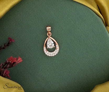 CZ ROSE GOLD PENDANT SET