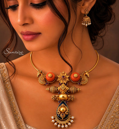 FUSION CORAL FLOWER PENDANT AND HASLI
