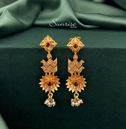 FLORAL ANTIQUE  EARRINGS