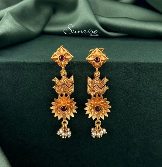 FLORAL ANTIQUE  EARRINGS