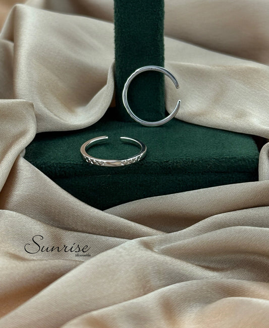 SILVER POLISH PLAIN TOE RINGS