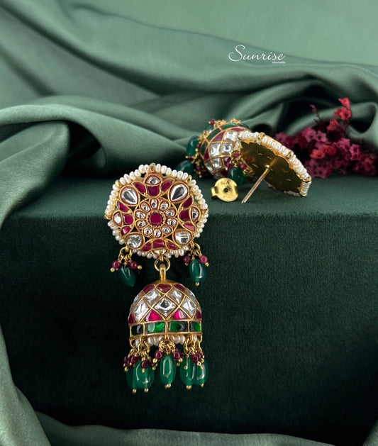 MULTICOLORED KUNDAN JHUMKA