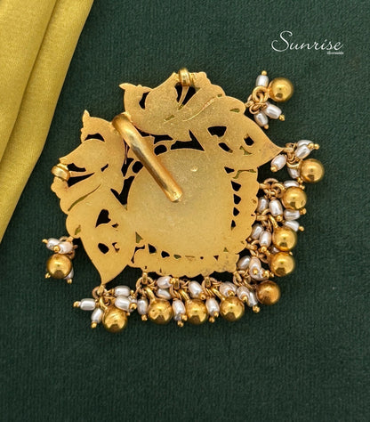 PEACOCK GREEN KUNDAN PENDANT