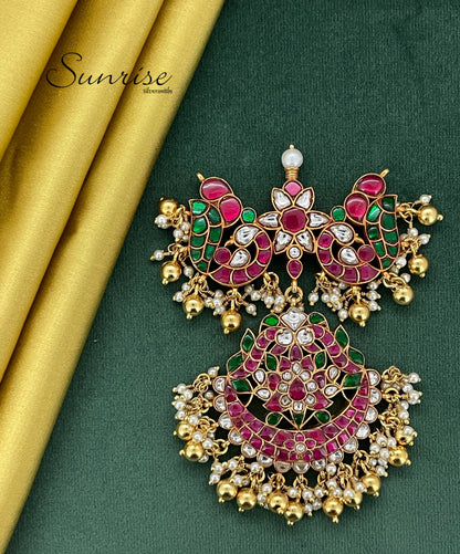 DOUBLE PEACOCK KUNDAN PENDANT