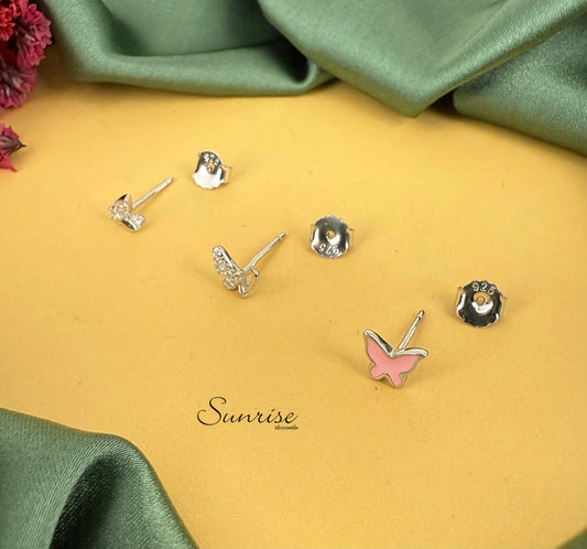 BUTTERFLY EARS PIERCING -3 PIECE  SET