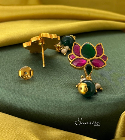 KUNDAN LOTUS EARRINGS