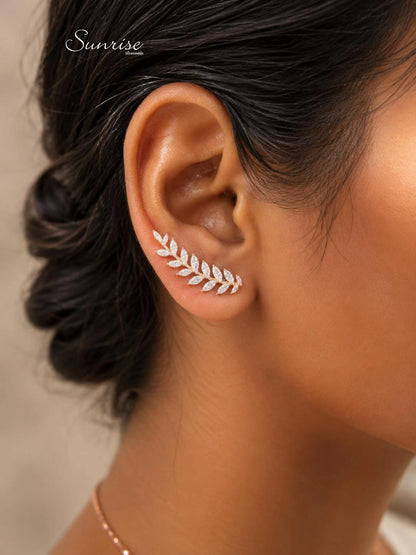 LEAVES ROSE GOLD EARCLIPS