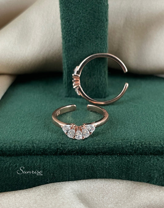 CZ ROSE GOLD TOE RINGS