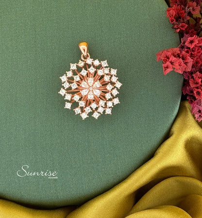 ROSE GOLD FLORAL PENDANT SET