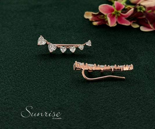 LITTLE HEARTS ROSE GOLD EARCLIPS