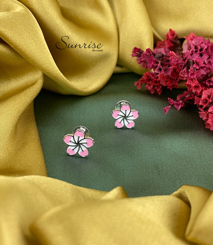 PINK LILY ENAMEL PENDANT SET