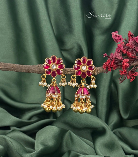 RED KUNDAN JHUMKA