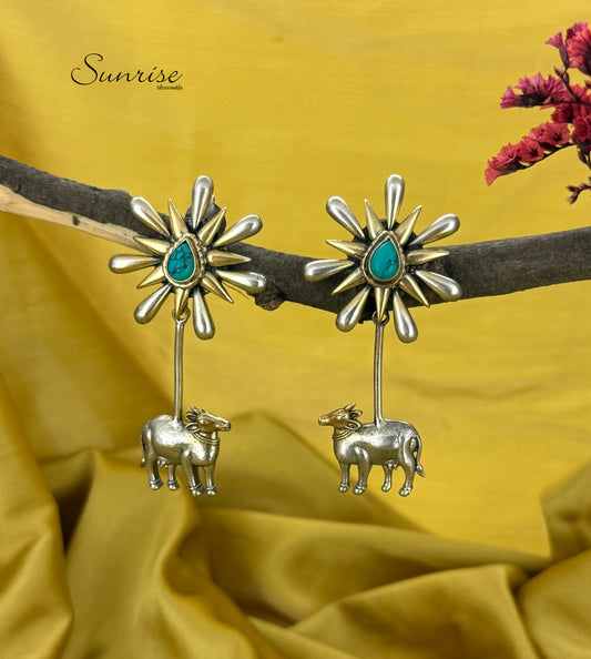 TWO TONE NANDI EARRINGS