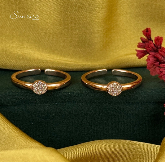 CZ ROSE GOLD TOE RINGS