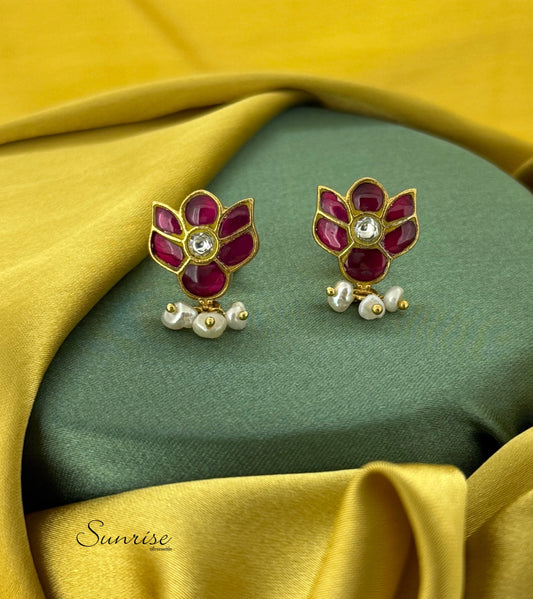 LOTUS KUNDAN STUDS