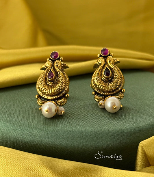 ANTIQUE PEACOCK EARRINGS