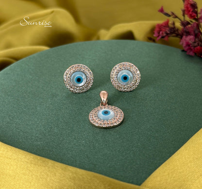 EVIL EYE ROSE GOLD PENDANT SET