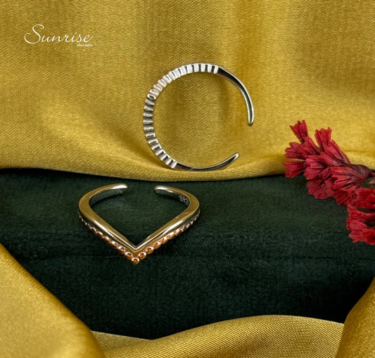 VANKI TWO TONE TOE RINGS