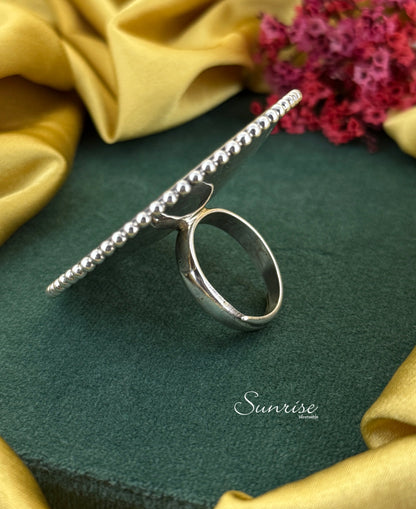 OXIDISED ROUND SILVER RING