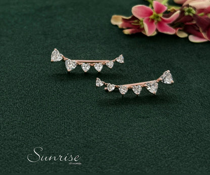LITTLE HEARTS ROSE GOLD EARCLIPS