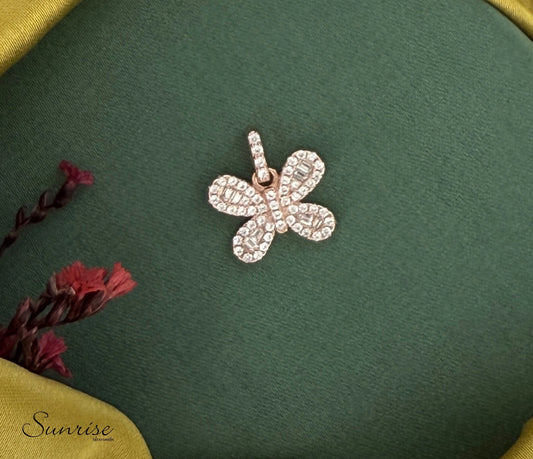CZ BUTTERFLY PENDANT SET