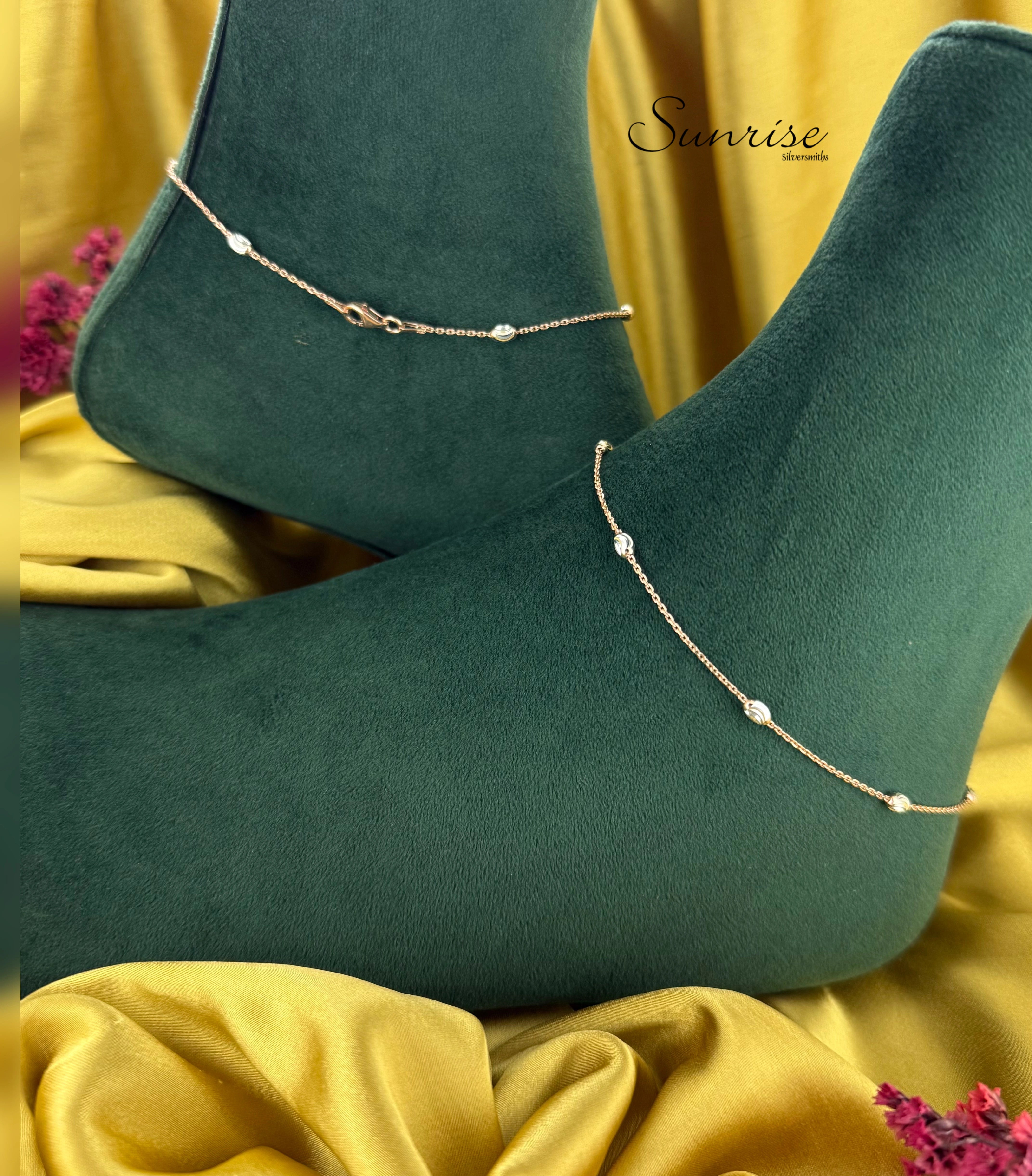 TWO TONE ANKLETS – Sunrise Silversmiths