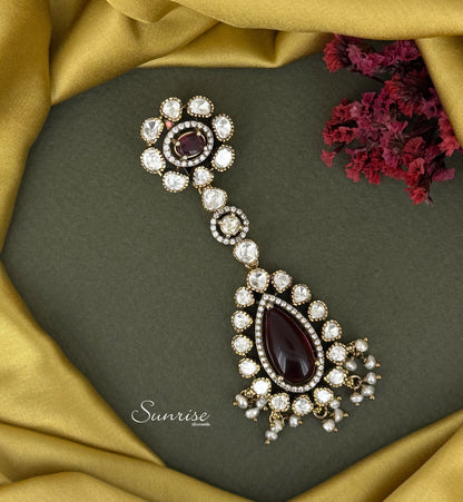 CLASSIC WINE STONE PENDANT SET