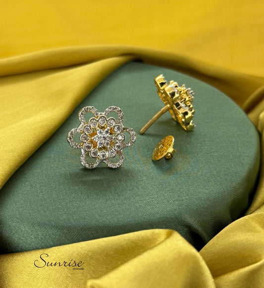 CZ FLORAL STUDS