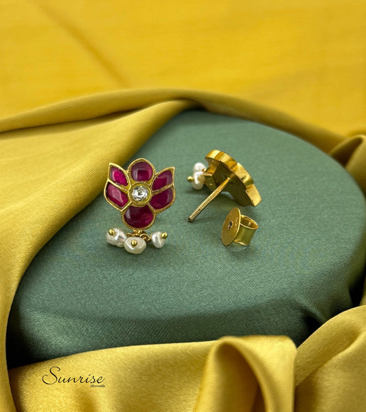 LOTUS KUNDAN STUDS