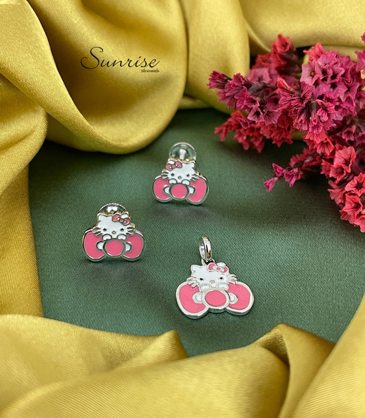 HELLO KITTY ENAMEL PENDANT SET