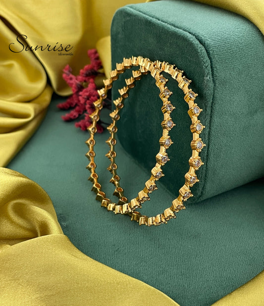 CZ GOLD POLISHED BANGLES