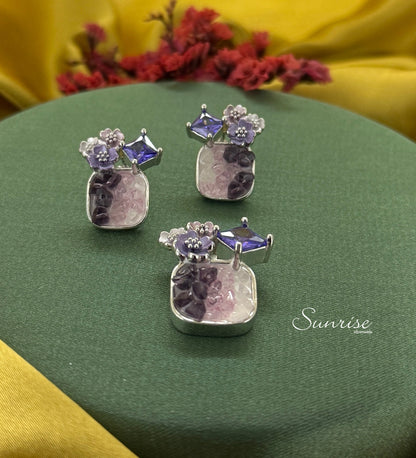STYLISH PURPLE PENDANT SET
