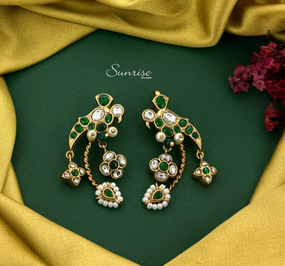 PARROT GREEN AND WHITE BUGADI