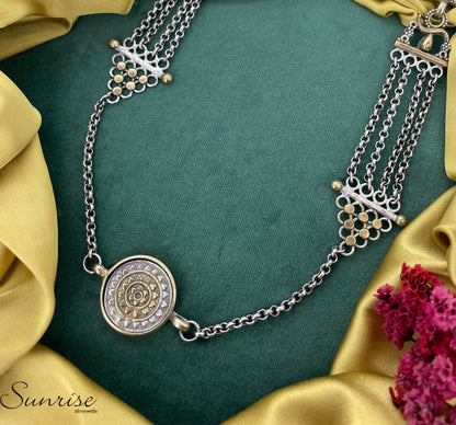 FLORAL TWO TONE NECKLACE