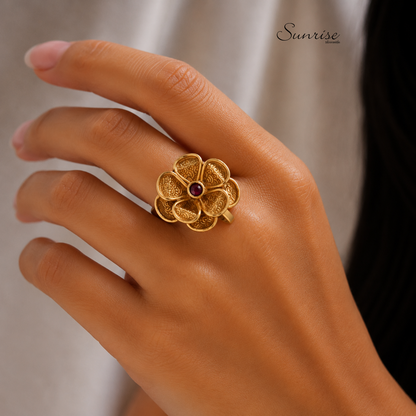 FLOWER FINGER RING