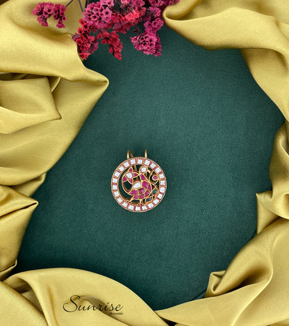 PEACOCK KUNDAN JUDA PIN