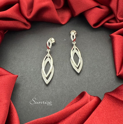 CZ  LEAF EARRINGS